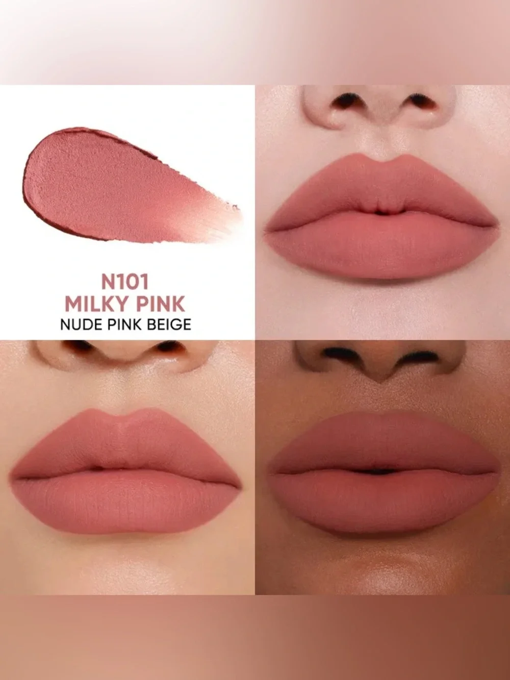 Judydoll Milky Pink Cushion Matte Lock Lip Cream- nude pink beige, long wear